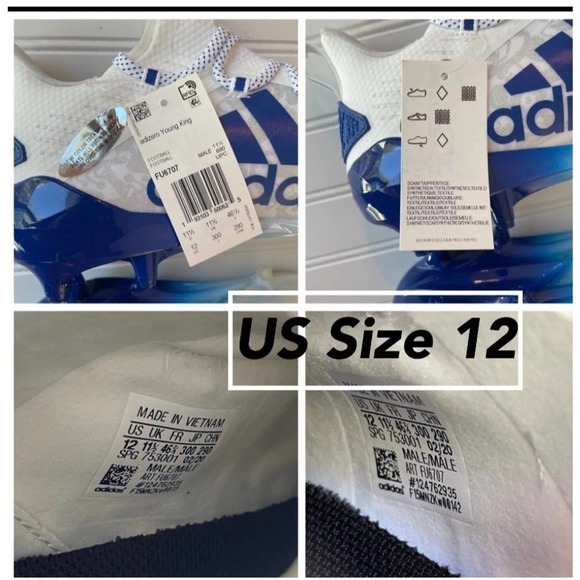 Adidas Adizero Reign Young King Football Cleat Blue White Floral Size 12 FU6707